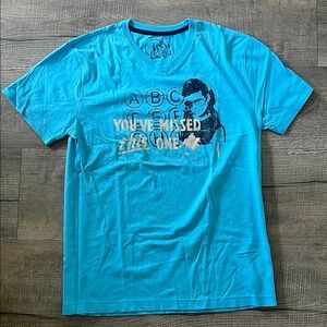 Vibrant Blue Graphic Tee for Men